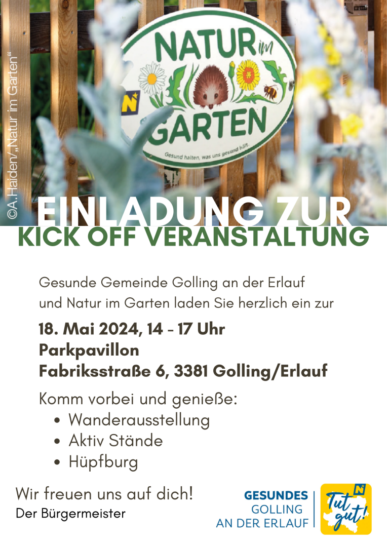 Foto Plakat KICKOFF Veranstaltung Gesunde Gemeinde Golling